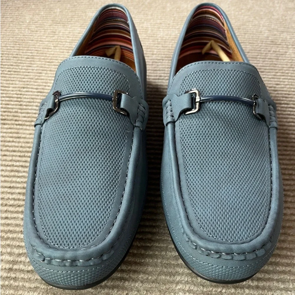 Stacy Adams Colton Navy Marine Blue Bit Driving Loafers Mens 12 M Preppy